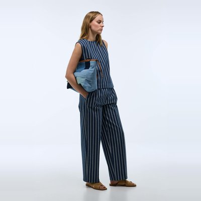 Cabas en denim patchwork MONOPRIX