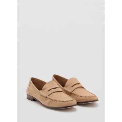 Mocassins découpe cuir nubuck MANGO