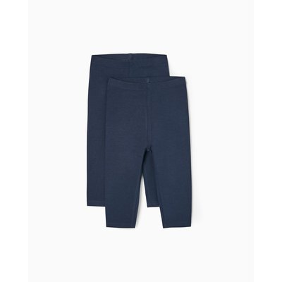 Pack de deux pantalon avec ceinture élastique en bleu foncé ESSENTIALS LINE ZIPPY