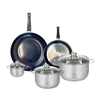 Set de 2 poêles 24 et 32 cm et 3 faitouts Prima Brillant ELO