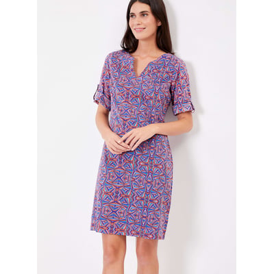 Robe col tunisien voile de coton bio imprimée CAMILA LA FIANCÉE