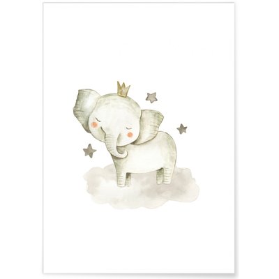 Affiche Bébé Éléphant L'AFFICHERIE
