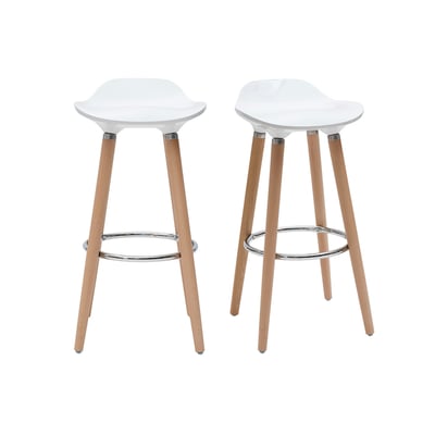 Tabourets de bar scandinaves blancs H74 cm (lot de 2) GILDA MILIBOO