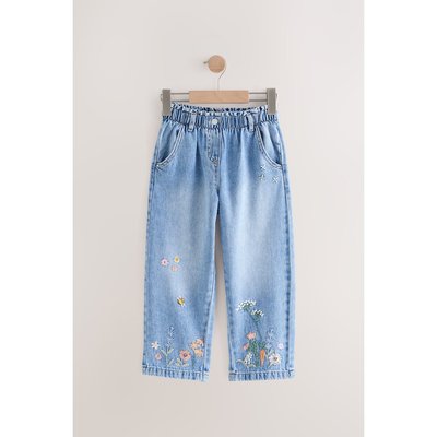 Jean large avec imprimé floral brodé NEXT