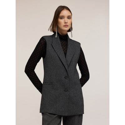 Gilet de tailleur teint fil avec revers MOTIVI