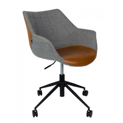 Fauteuil de bureau en tissu et cuir végétal - DOULTON ZUIVER