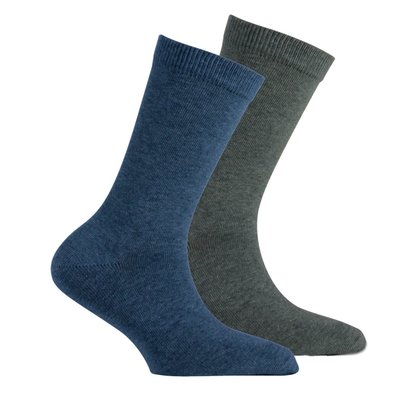 Lot de 2 paires de paires de mi-chaussettes en pur coton KINDY