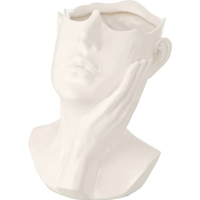 Cache-pot sculptural visage en résine RECOLLECTION