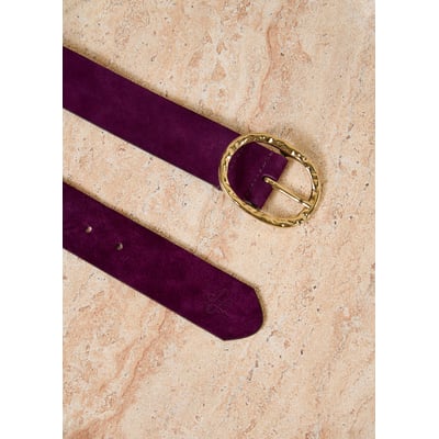 Ceinture en cuir suédé boucle ovale LA FEE MARABOUTEE