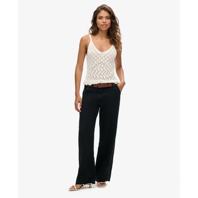 Pantalon taille basse en lin SUPERDRY