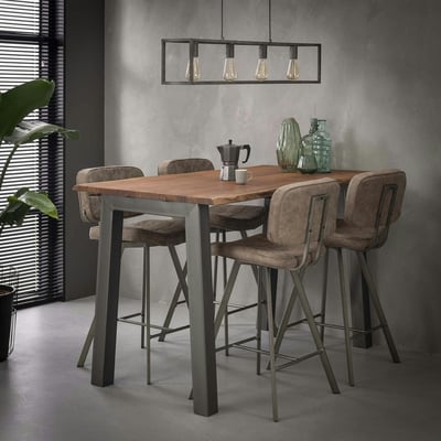 Table haute de bar moderne bois et métal 145 cm MELBOURNE PIER IMPORT