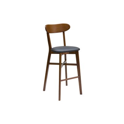 Tabouret de bar vintage noyer et noir H75 cm DOVE MILIBOO