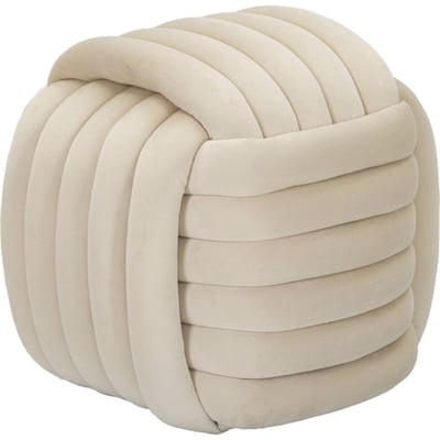 Pouf cube capitonné en velours coton GLAM RECOLLECTION