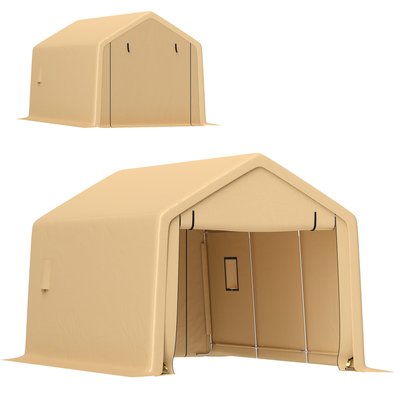 Carport tente garage 5,2 x 3 m - porte zippée - acier galvanisé PE OUTSUNNY