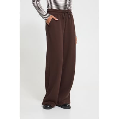 Pantalon coupe droite, jambes larges, taille élastiquée ICHI