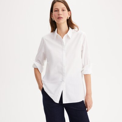 Camisa de mangas compridas em popelina de algodão ANNE WEYBURN