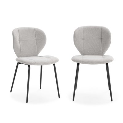 Lot de 2 chaises en tissu avec pieds en métal noir L50 cm - MAORI CALICOSY
