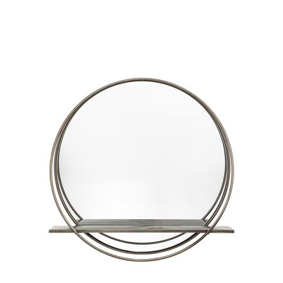 60cm Metal Shelf Round Mirror SO'HOME