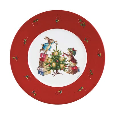 Assiette Pierre Lapin Noël avec Jeannot 20 cm PETIT JOUR