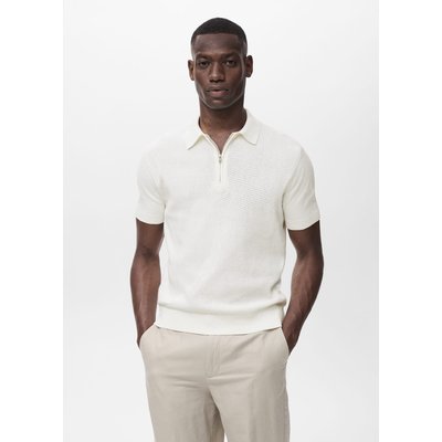 Polo maille ajourée à zip MANGO MAN