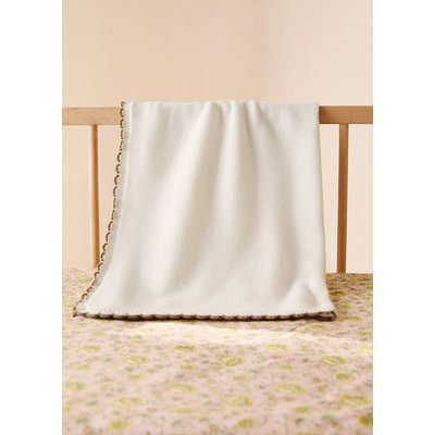 Couverture enfant en coton tricoté bordure crochet MANGO HOME