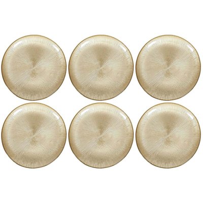 Assiette dorée en verre Royal (Lot de 6) Assiette plate - 21 cm CMP