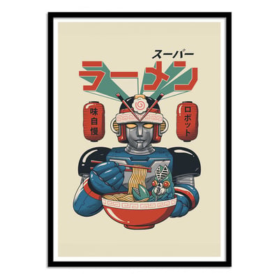 Affiche d'art - Super Ramen Bot - Vincent Trinidad WALL EDITIONS