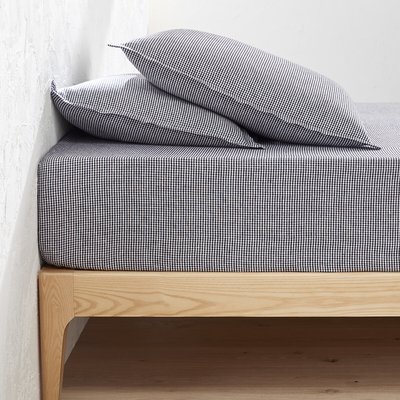 Drap housse en lin lavé bonnet 30cm,Linot Carreaux LA REDOUTE INTERIEURS