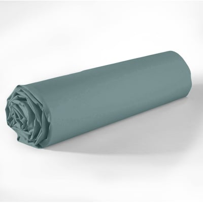 Drap housse coton uni 90 x 190 cm Passion anthracite EDEN