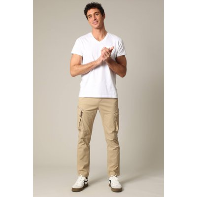 Pantalon cargo en micro twill avec taille élastiquée et braguette à fermeture à glissière AMADOR DEELUXE