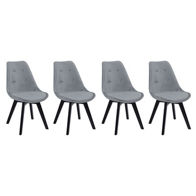 Chaises en velours, lot de 4, NORA HAPPY GARDEN