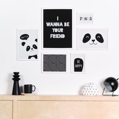 Lot 6 de cadres photos animalier bois FUNNY FACTORY