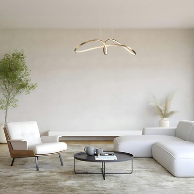 Suspension design LED avec boucle dorée stylisée AVA PIER IMPORT