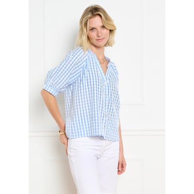 Blouse col tunisien à carreaux LOLALIZA