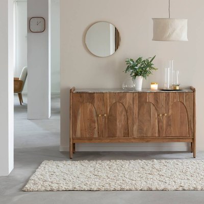 Buffet en marbre et bois d'acacia  CALIX MADE IN MEUBLES 
