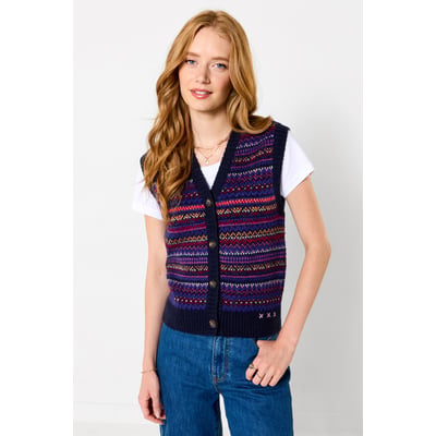 Gilet Boutonné Fair Isle Freya JOE BROWNS