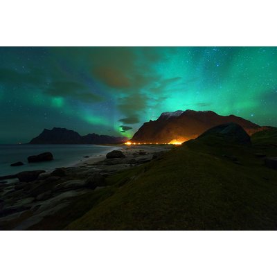 Tableau norvège aurore boréale HEXOA