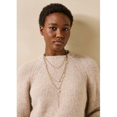 Collier sautoir multirang avec perles nacre LA FEE MARABOUTEE