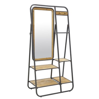 Vestiaire en pin et métal avec miroir AUBRY GASPARD