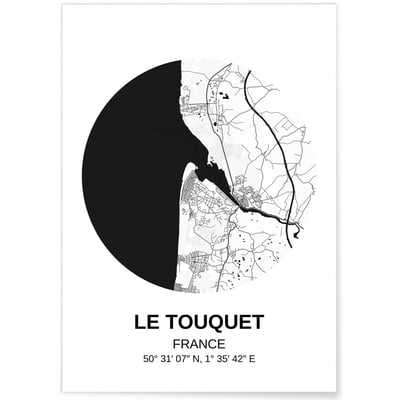 Affiche Carte Le Touquet L'AFFICHERIE