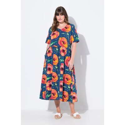 Robe maxi, coquelicot, col en V ULLA POPKEN