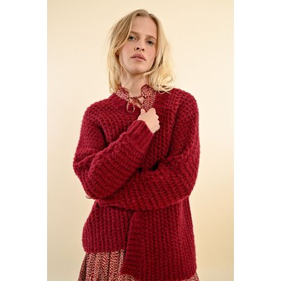Gilet grosse maille rouge La Redoute