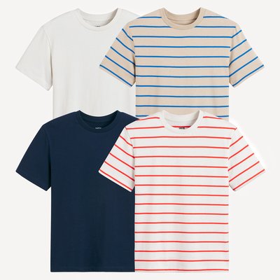 4er-Pack T-Shirts mit Rundhalsausschnitt LA REDOUTE COLLECTIONS