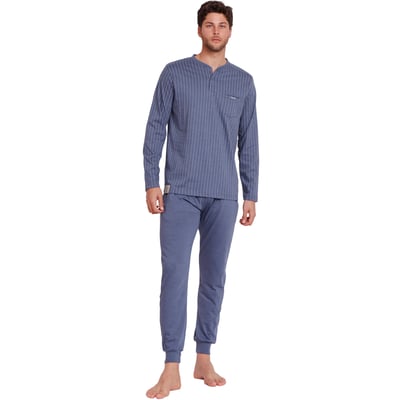 Pyjama tenue pantalon polo manches longues Blue Premium ADMAS