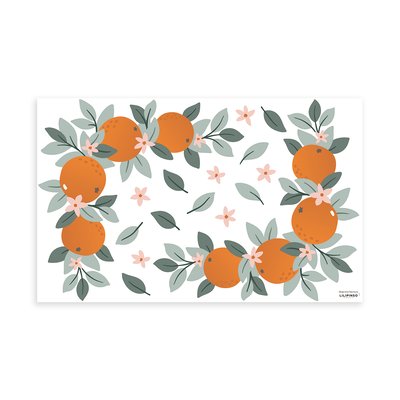 Stickers muraux oranges et feuillages LOUISE LILIPINSO