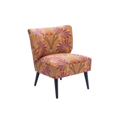 Fauteuil crapaud en tissu orange à motifs - RANCHI AMADEUS