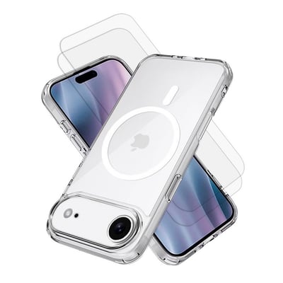 Coque Anti-choc compatible Magsafe pour iPhone 17 Air Transparente + 2 vitres EVETANE