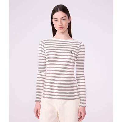 Gestreiftes Shirt Iconique aus Baumwolle mit U-Boot-Ausschnitt PETIT BATEAU