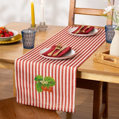 Strawberry Stripe Table Runner - 35x180cm WYLDER
