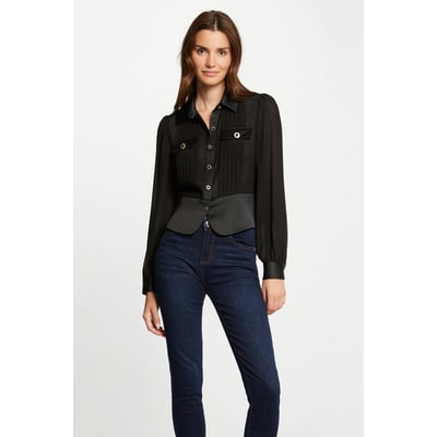 Chemise manches longues avec plis MORGAN